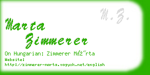 marta zimmerer business card